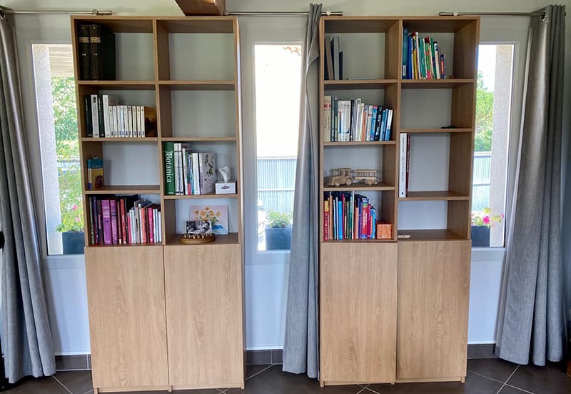 amenagement interieur placards et double bibliothèque dans la drôme avec Dufress Solution Placard