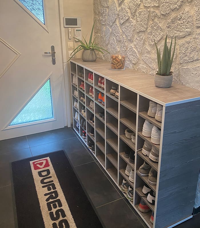 placard fabrication meuble sur mesure chaussures par Dufress solution placard Drôme