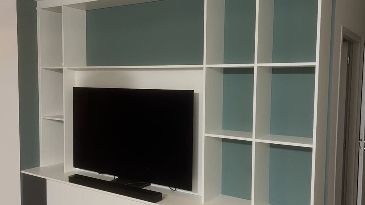 Aménagement meuble tv à romans sur isère (26) par Dufress solutions placard.