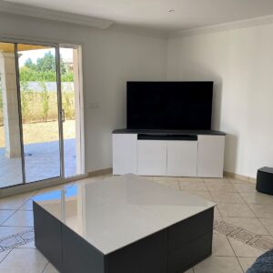 Meuble tv et table basse sur mesure à st marcel les valence, drome.