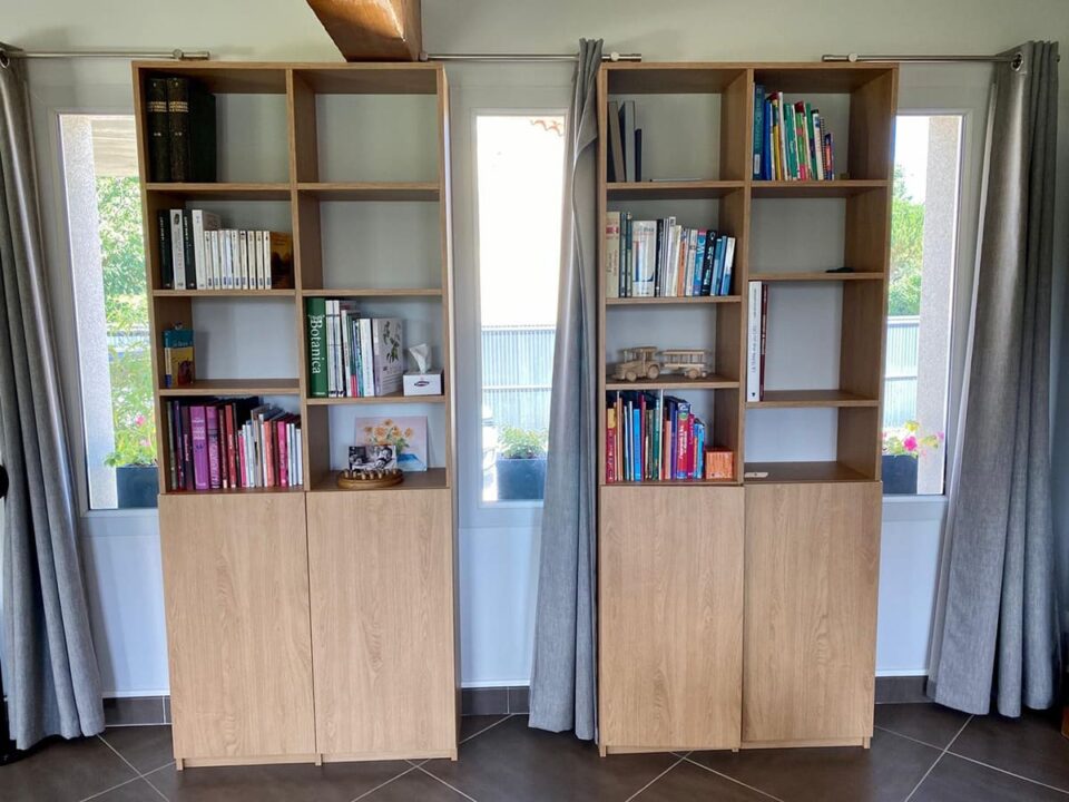 Double bibliothèques à Beaumont les Valence par Dufress Solutions Placard.